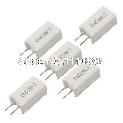 5x5 Вт 25 Ом 25R 5% радиальные керамические цементные Силовые резисторы|resistor power|resistor