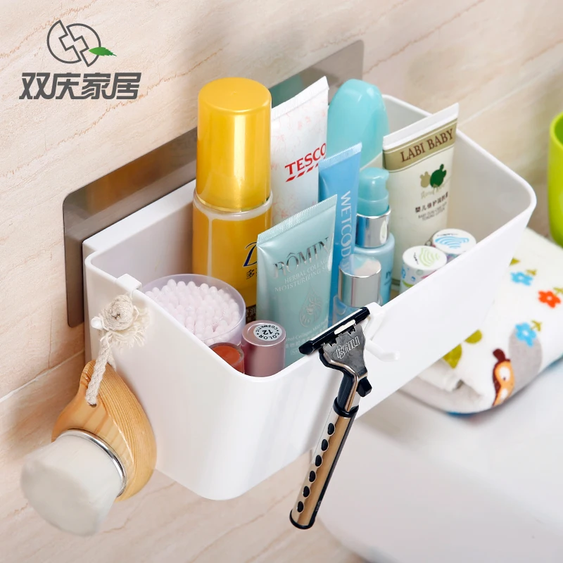 

Shuangqing Bathroom Organizer Storage Rack Suction Cup Wall Shelf