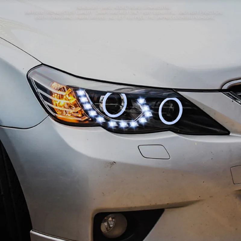 2 шт. ownsun LED U-бар TEAR глаз ДХО HID Биксеноновая проектора Len Оригинальные Замена Фары для автомобиля для Toyota REIZ 2010-2013