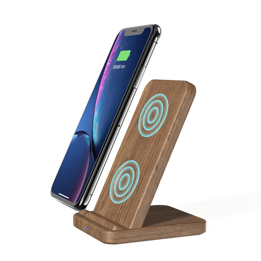 Универсальный KEYSION 10 Вт Qi Беспроводное зарядное устройство для samsung S10 S9 Xiaomi Mi9 huawei mate 20 Pro деревянная Быстрая зарядка для iPhone XR XS Max X 8 - Тип штекера: Универсальный
