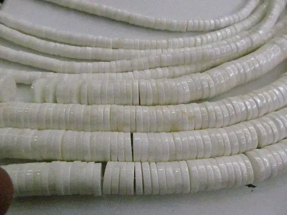 

high quality 2strands 4-10mm natural white shell gems heishi pinwheel wheel rondelle pinwheel loose bead