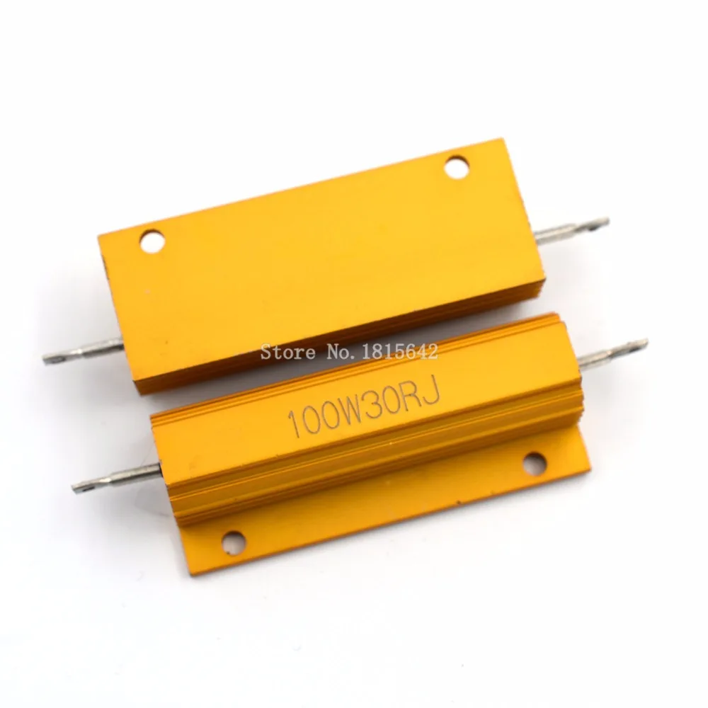 RX24 100 Вт 30R 30RJ металлический корпус алюминиевый Золотой резистор Высокая мощность