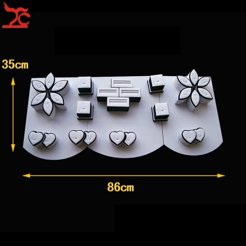 Модные ювелирные изделия витрина белый и черный кольцо браслет Органайзер