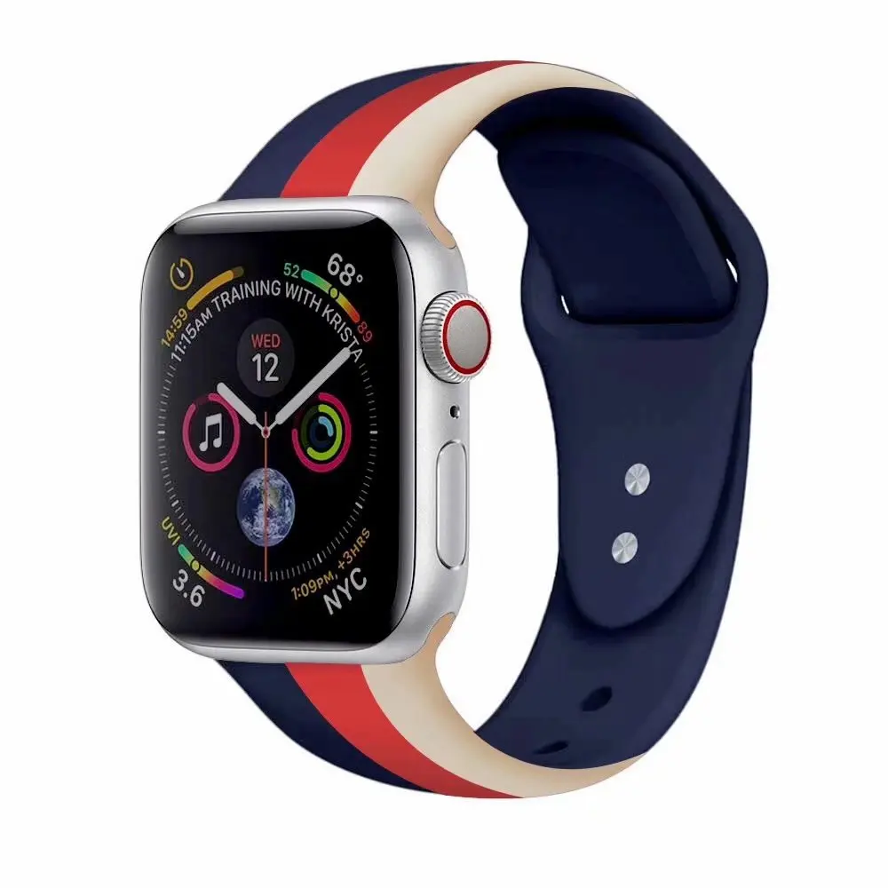 Ремешок для Apple Watch 4 серии 4 3 2 1 44 мм 40 мм 42 мм 38 мм Браслет спортивная мягкая силиконовая лента браслет для iWatch 4 3