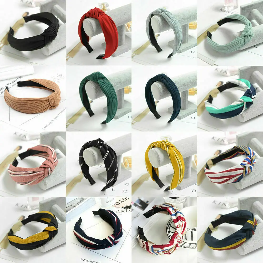 1PC Womens Headband Twist Hairband Bow Knot Cross Tie Velvet Headwrap Hair Band Hoop |