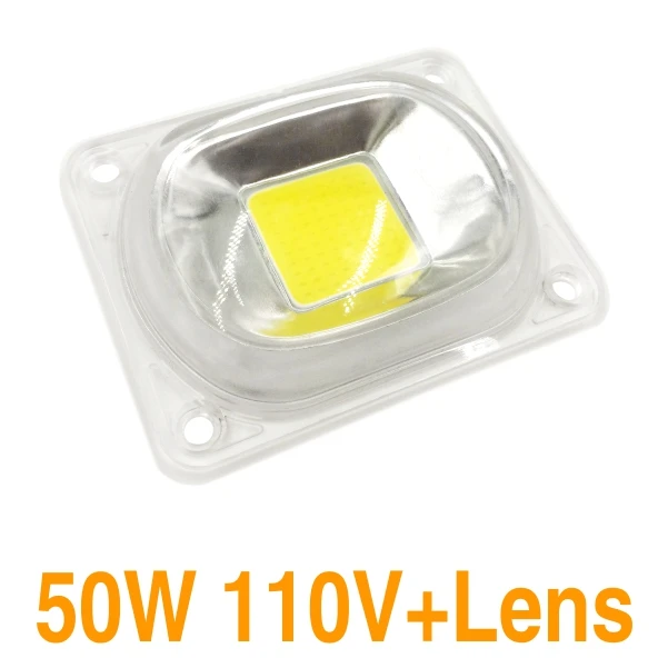 50W 110V 1 комплект светодиодный COB Чип+ Отражатель объектива Смарт IC чип 50 Вт 30 Вт 20 Вт AC230V светодиодный бисер DIY для Светодиодный прожектор нужен радиатор для охлаждения - Испускаемый цвет: 50W 110V