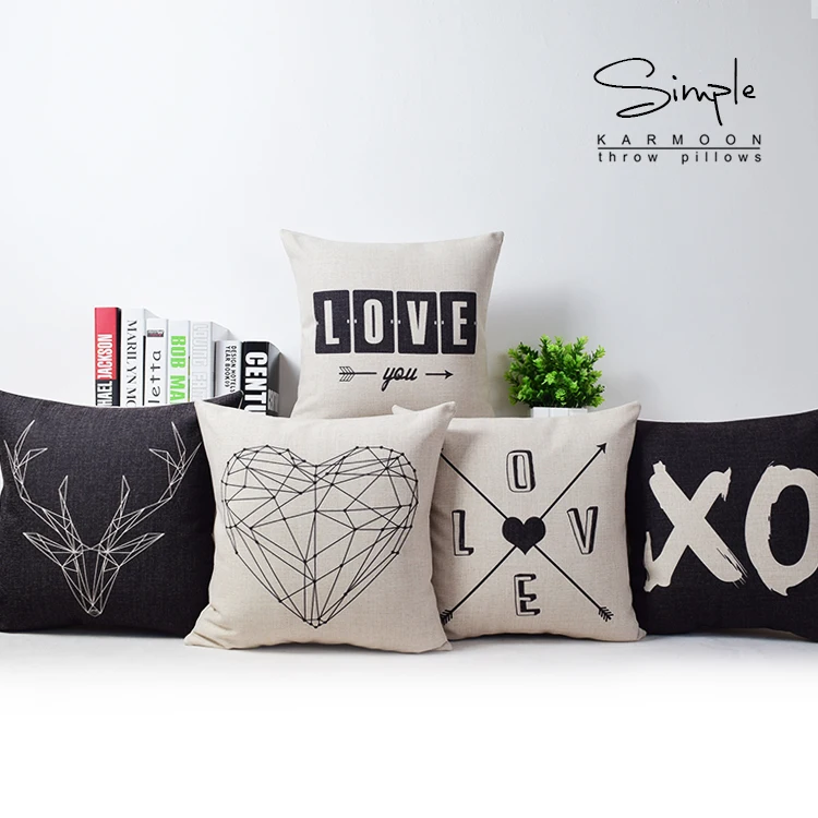 Nordic Геометрические Олень наволочка с сердечками Подушка Шам Home Decor подушки