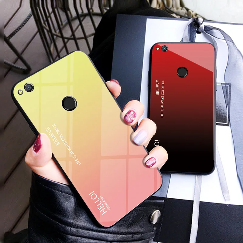 Чехол для Huawei Honor 8 Lite Модный чехол из твердого закаленного стекла роскошная