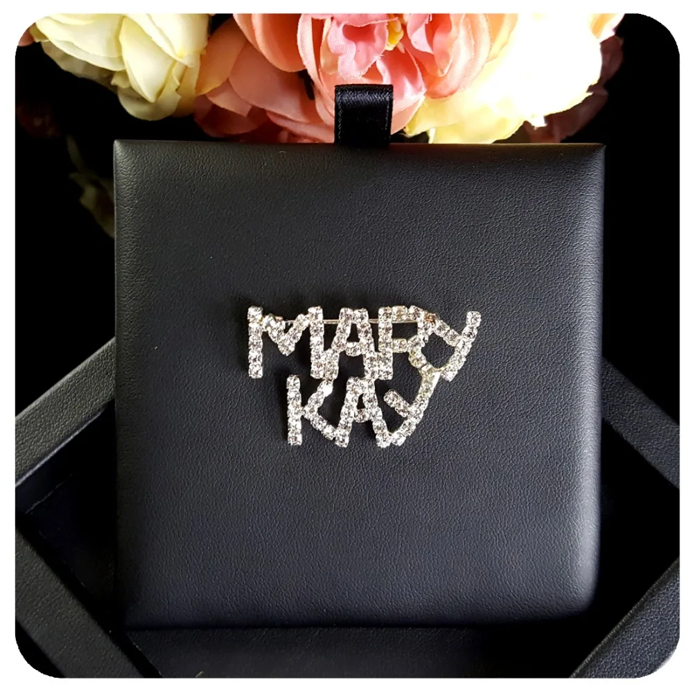 Blingbling критальный серебряный цвет Мэри Кэй слова брошь Pin|brooch pins|mary kaypin pin |