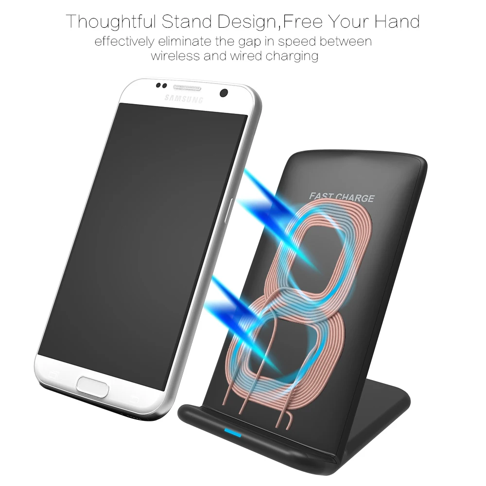 Беспроводное быстрое зарядное устройство Qi 10 Вт для iPhone X Samsung Huawei Xiaomi быстрая
