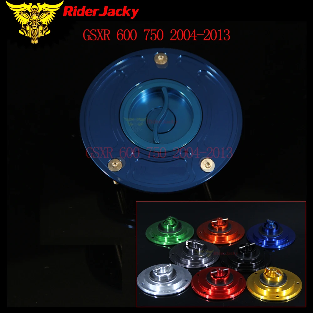 RiderJacky мотоцикла без ключа Топливный бак газа Кепки Крышка для Suzuki GSXR 600 750 2004-2013 2012 2011 2010 2009 2008 2007 2006 2005