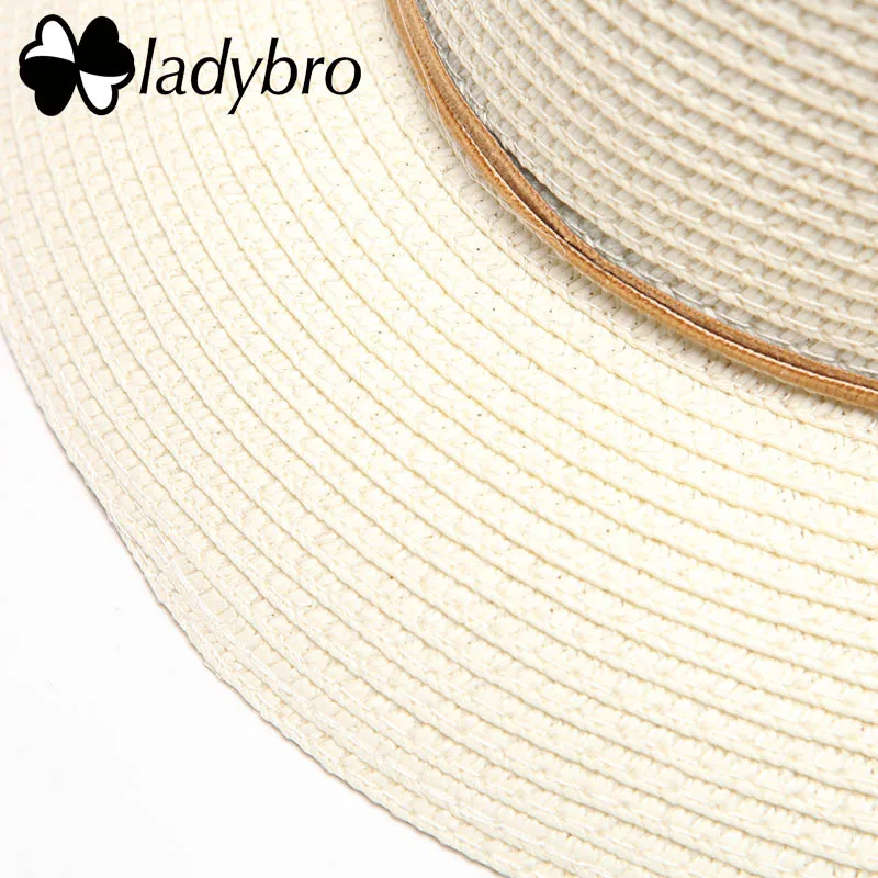 Ladybro Летняя Пляжная соломенная шляпа от солнца праздничные дамские шапки кепка