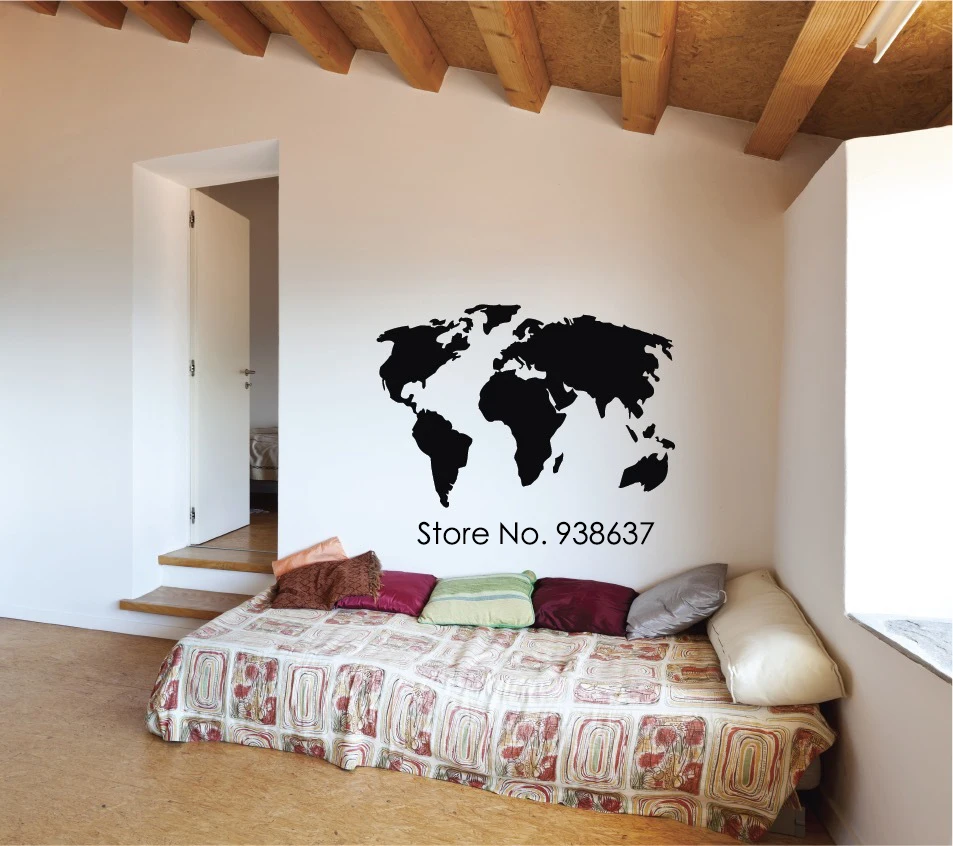 

Worle Map Wall Decal Bedroom Living Room Wall Decoration Removable Vinyl Art Sticker Wallpaper 40 Colors Available Decals ZA891