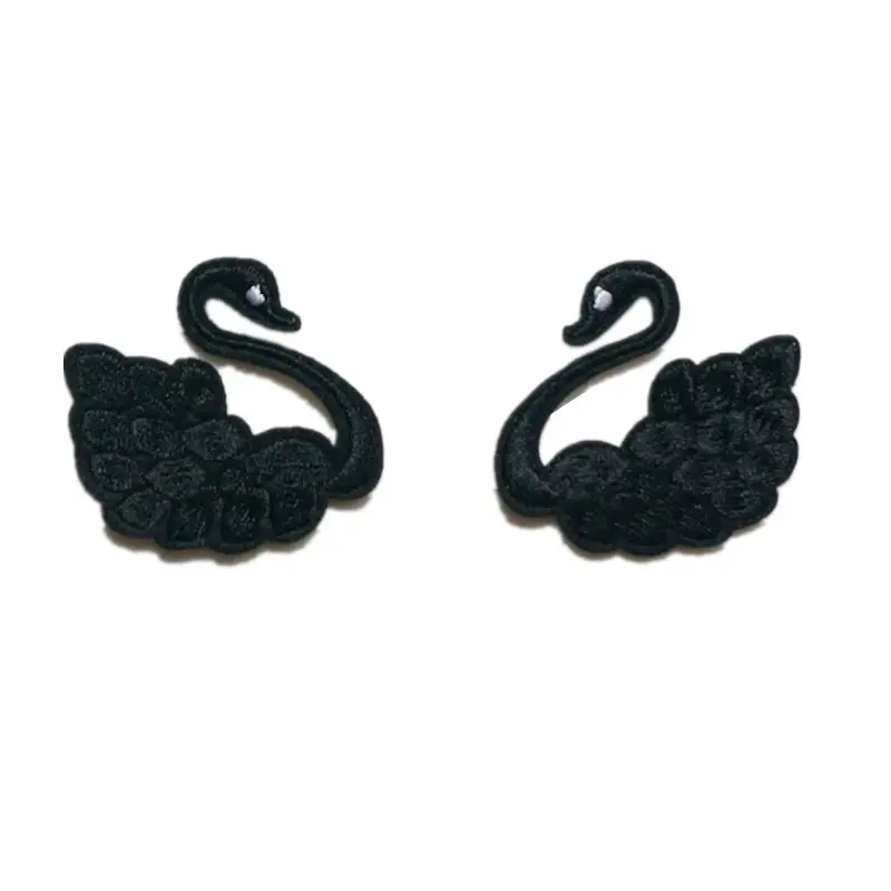 2 шт. нашивки с вышивкой черные лебеди|Заплатки| |
