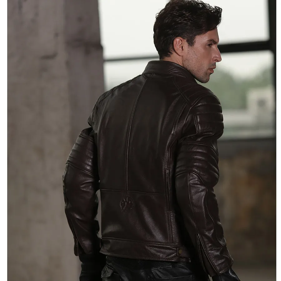 Мотоциклетная кожаная куртка SCOYCO ударопрочная ретро для мотокросса