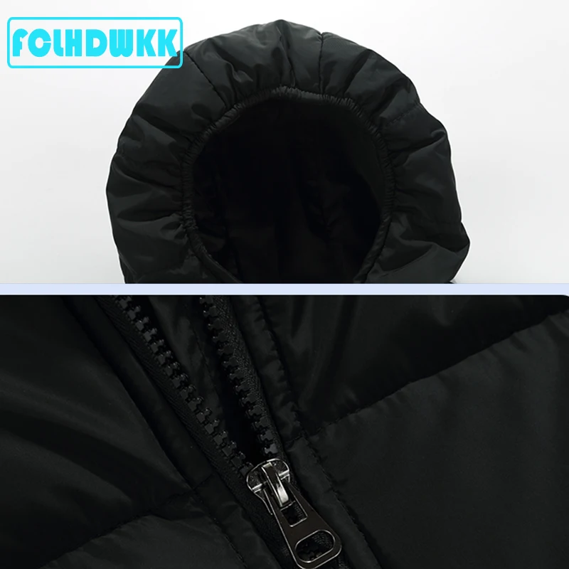 Детская длинная куртка для мальчиков и девочек Модная парка теплая детей зимняя