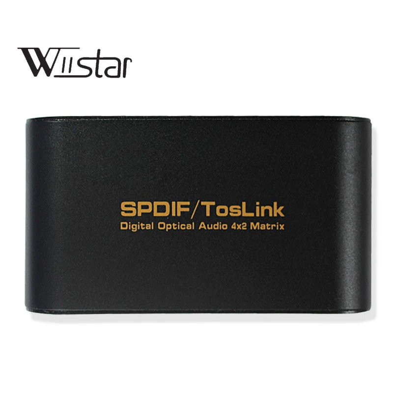 

SPDIF TOSLINK Digital Optical Audio True Matrix 4x2 Switch Switcher Splitter 4 In 2 Out Video Converter Remote Control