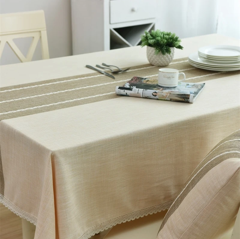 Японская стандартная скатерть из хлопка и льна современная простая для стола |