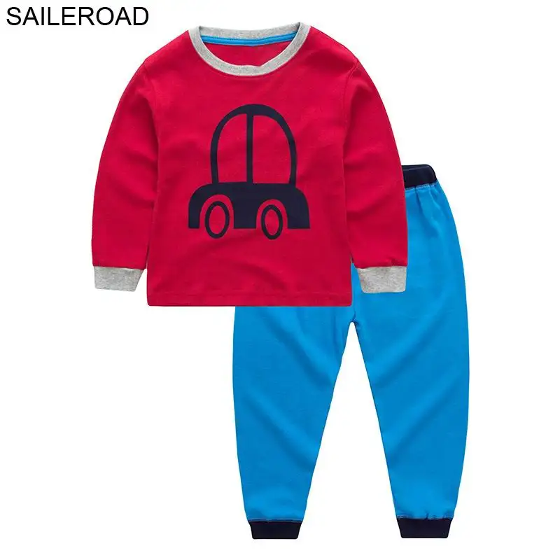 6530 same picture SAILEROAD Хлопок Пижамы Детские Пижамы Набор Navvy Pattern Дети Мальчик Пижамы Детские Пижамы для Мальчиков Нижнее Белье Одежда Костюмы - Цвет: 6530 same picture