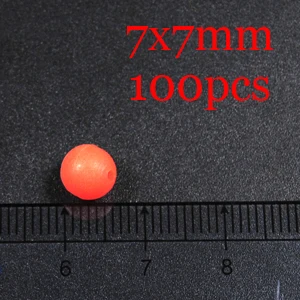7x7mm 100pcs 100 шт светящиеся бусины для рыбалки зеленый/оранжевый большой мягкий резиновый овальный Lumo светящиеся бобы Сабики Snapper Rig 10x15 8x12 6x12 5x8 7x7 - Цвет: 7x7mm 100pcs