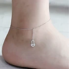 Браслеты на ногу, серебро 925 пробы, украшение в виде грибов с маленьким цирконом, украшение для женщин, ювелирные изделия