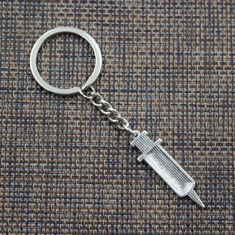 Fashion Keychain 43x13mm Doctor Syringe Pendants DIY Men Jewelry Car Key Chain Ring Holder Souvenir For Gift | Украшения и