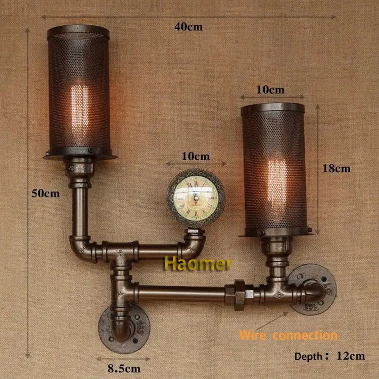 Настенный ретро светильник в стиле лофт Эдисона металлический винтажный
