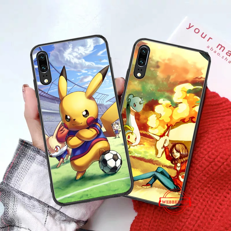 Силиконовый чехол Pika Go PokeBall с животными для Huawei P8 Lite 2015 2017 P9 2016 Mimi P10 P20 Pro P Smart 2019 P30 |