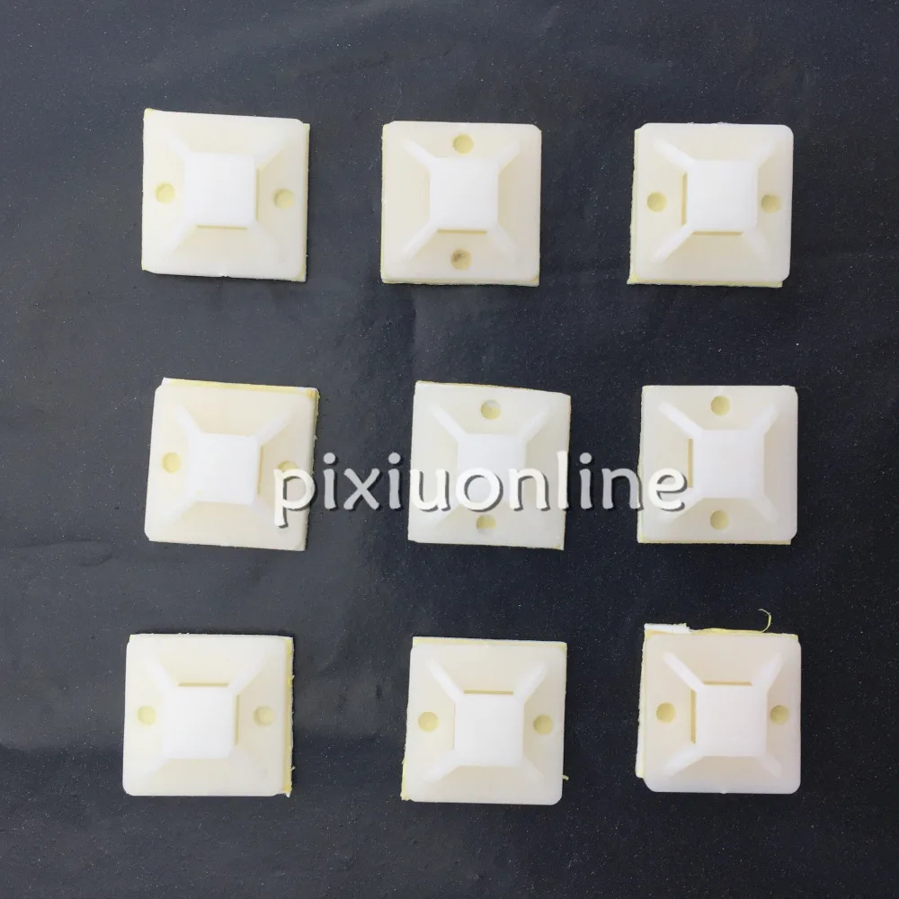 

100pcs/pack DS144 20mm*20mm Zip tie Self Adhesive Cable Clips Cable Tie Mount Wire Fix Holder Clamp Free Shipping Russia Italy