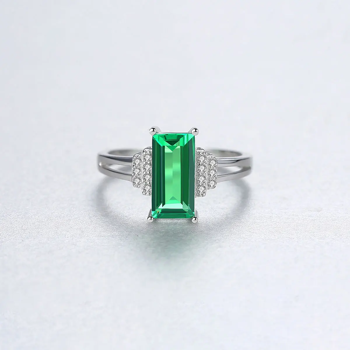 S925 Серебряное Изумрудное Кольцо женское европейско американское Новое модное