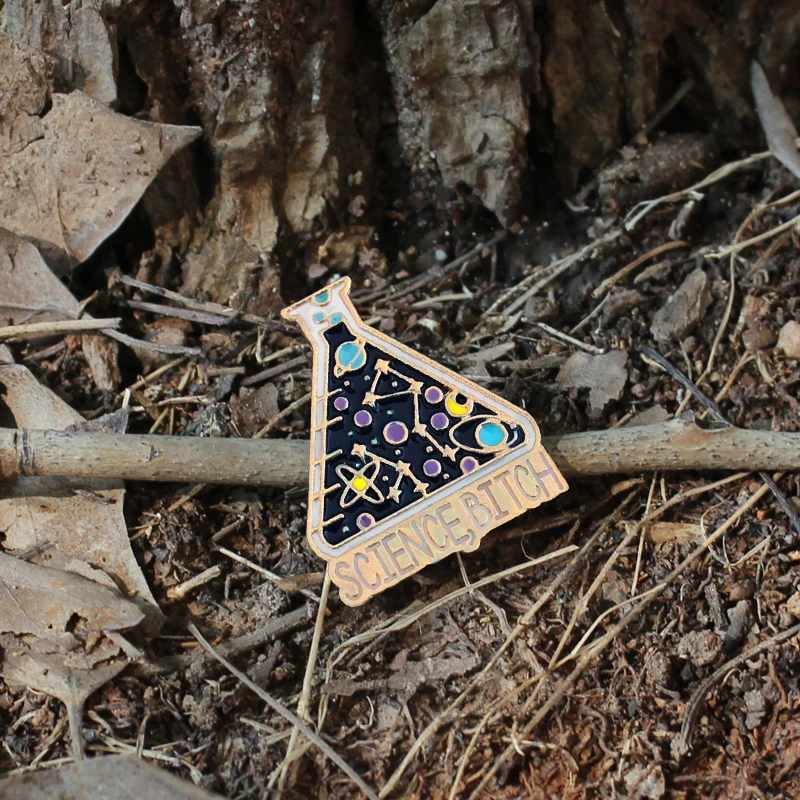 Science experiment bottle enamel pin creativity Universe space Lucky brooch Full of imagination badges | Украшения и аксессуары