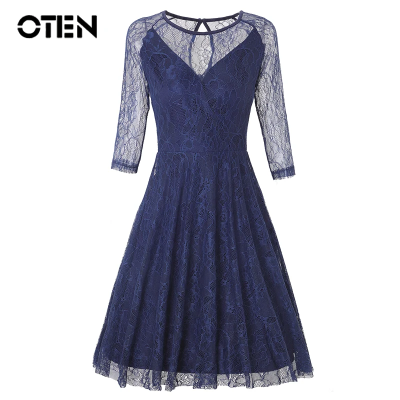 OTEN женское винтажное летнее платье трендовые товары 2018 vestidos de fiesta миди до колена