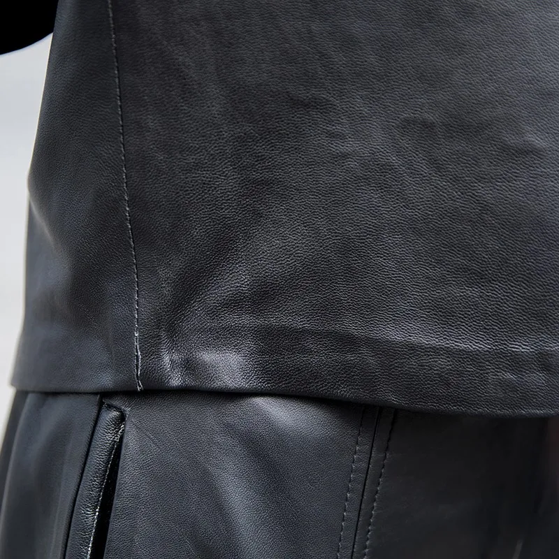 Новинка 2019 короткий жилет из натуральной кожи женский дизайн с бантом v-образный