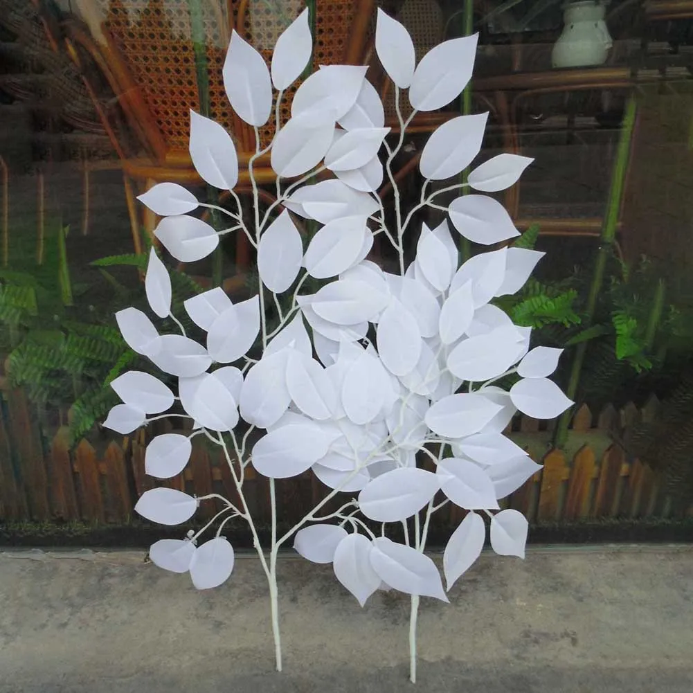 Горячие Diy один дюжина искусственных белых листьев Свадьба фестиваль праздник
