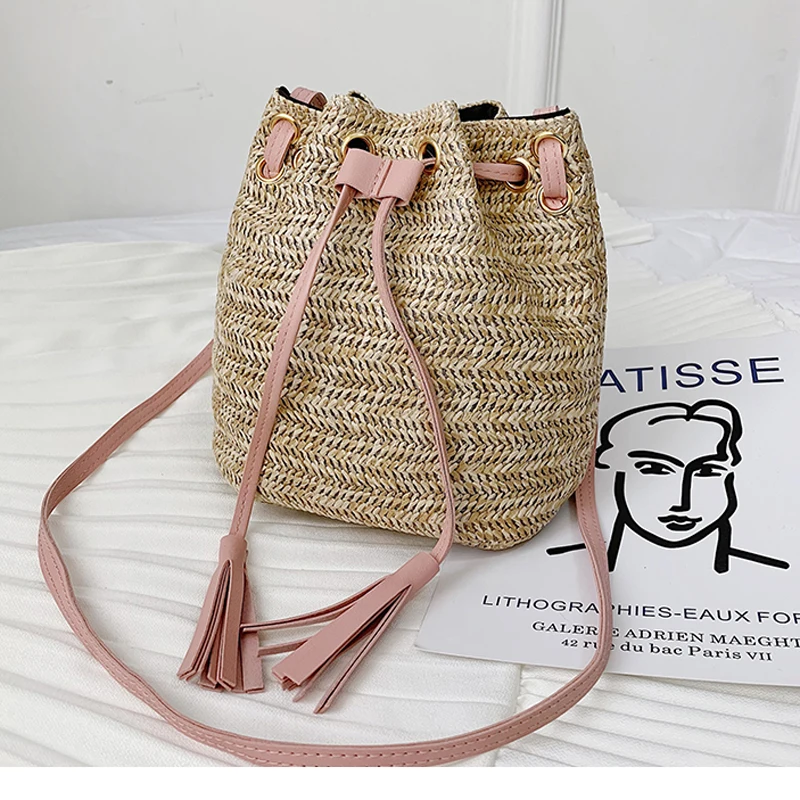 2019 новый маленький летний соломенный наплечный плетёная ротанговая raffia Пляжный
