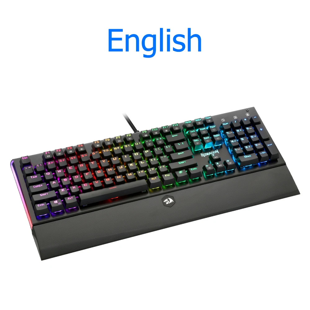 K569RGB Redragon K569 Rgb алюминиевая USB Механическая игровая клавиатура синий переключатель со светодиодной подсветкой 104 ключ анти-ореолы проводной ПК компьютер геймер - Цвет: K569RGB