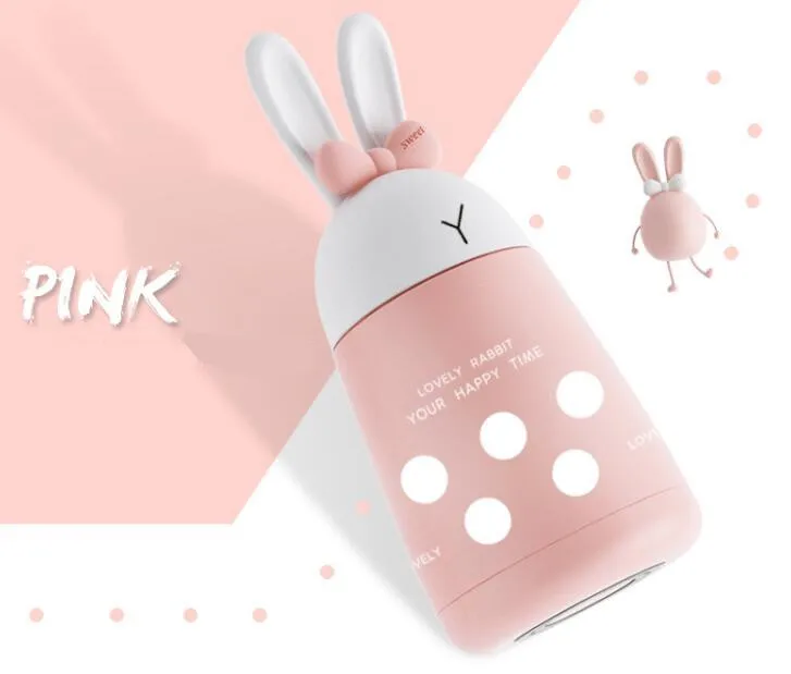 pink Волшебный Банни 300 мл мультфильм термос Вакуумная чашка из нержавеющей стали Вакуумная бутылка Термокружка изолированный стакан - Цвет: pink
