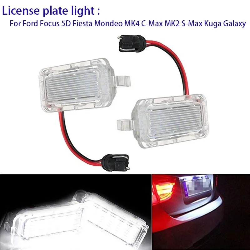 2 шт. светодиодные задние номерные знаки света номерной знак лампа белый яркий