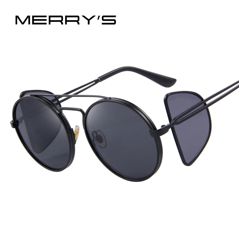Merry уникальная Стиль Дизайн круглый стимпанк Защита от солнца Очки Для мужчин из