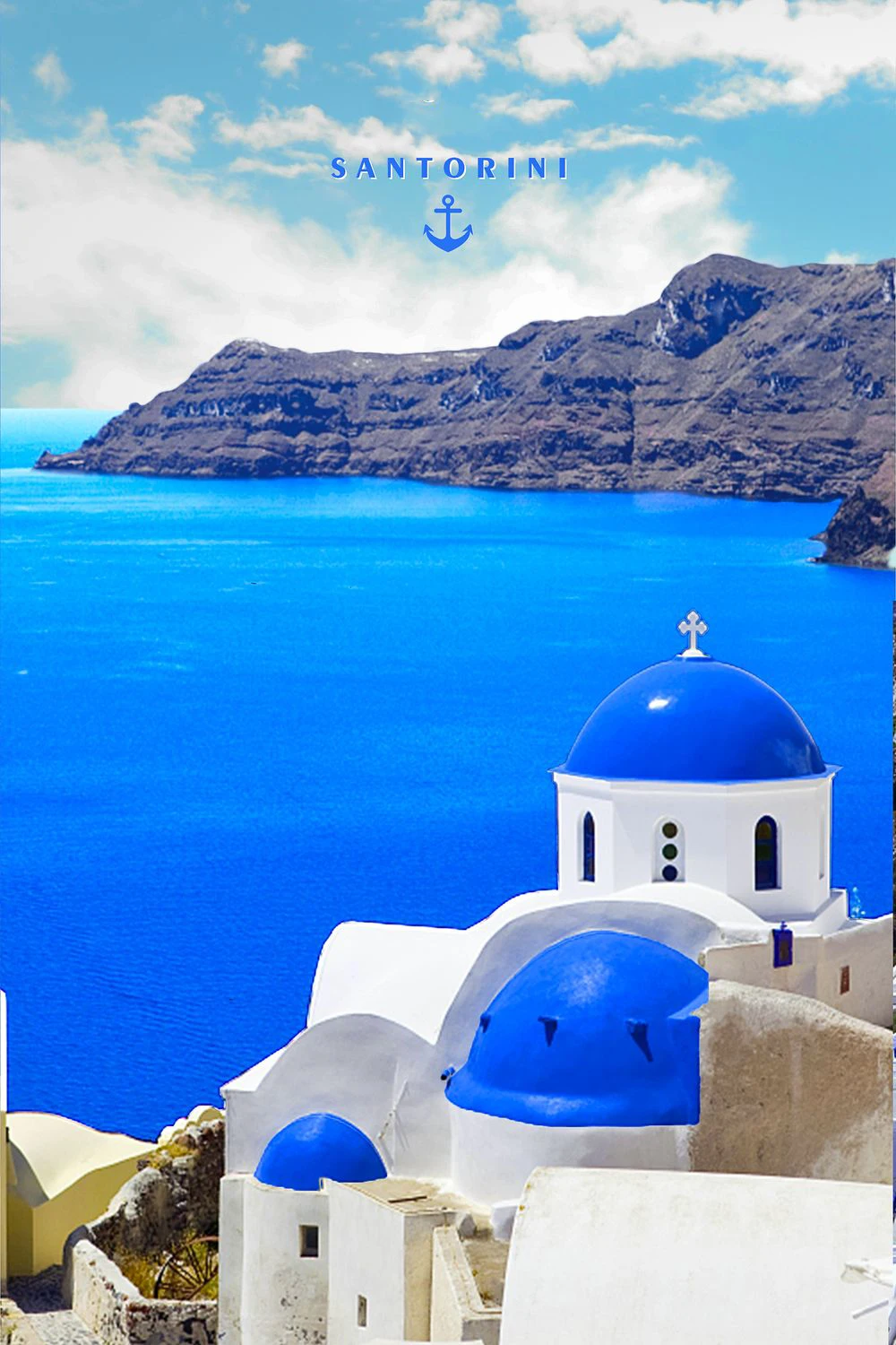 Scandinavian Art Greek Blue Santorini Canvas Painting Vintage Posters Classic Wall Stickers Nursery Kids Bedroom Decor | Дом и сад