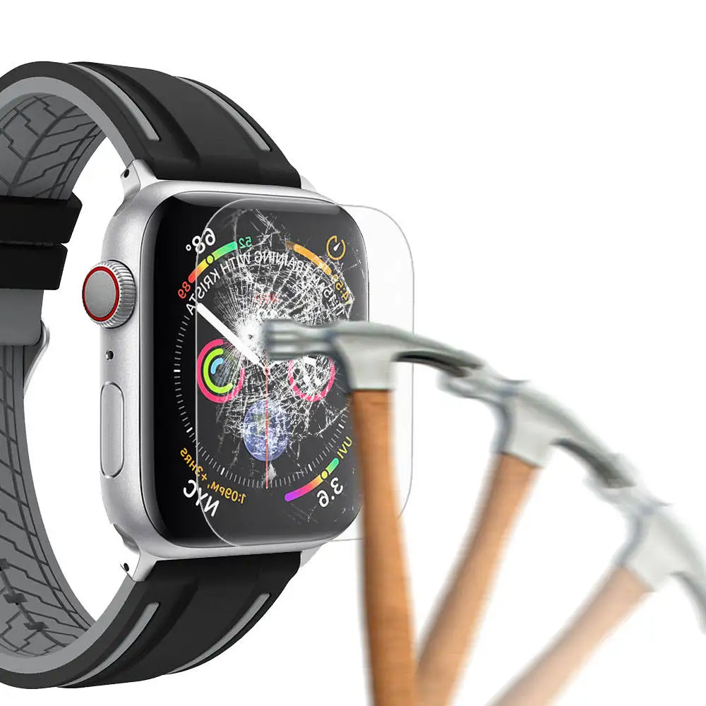 5pc HD film Модный ремешок для apple watch Series 5 4 3 2 1 нейлоновый ремешок для iwatch классический стиль цвета узор с адаптерами 38 42 мм - Цвет ремешка: 5pc HD film