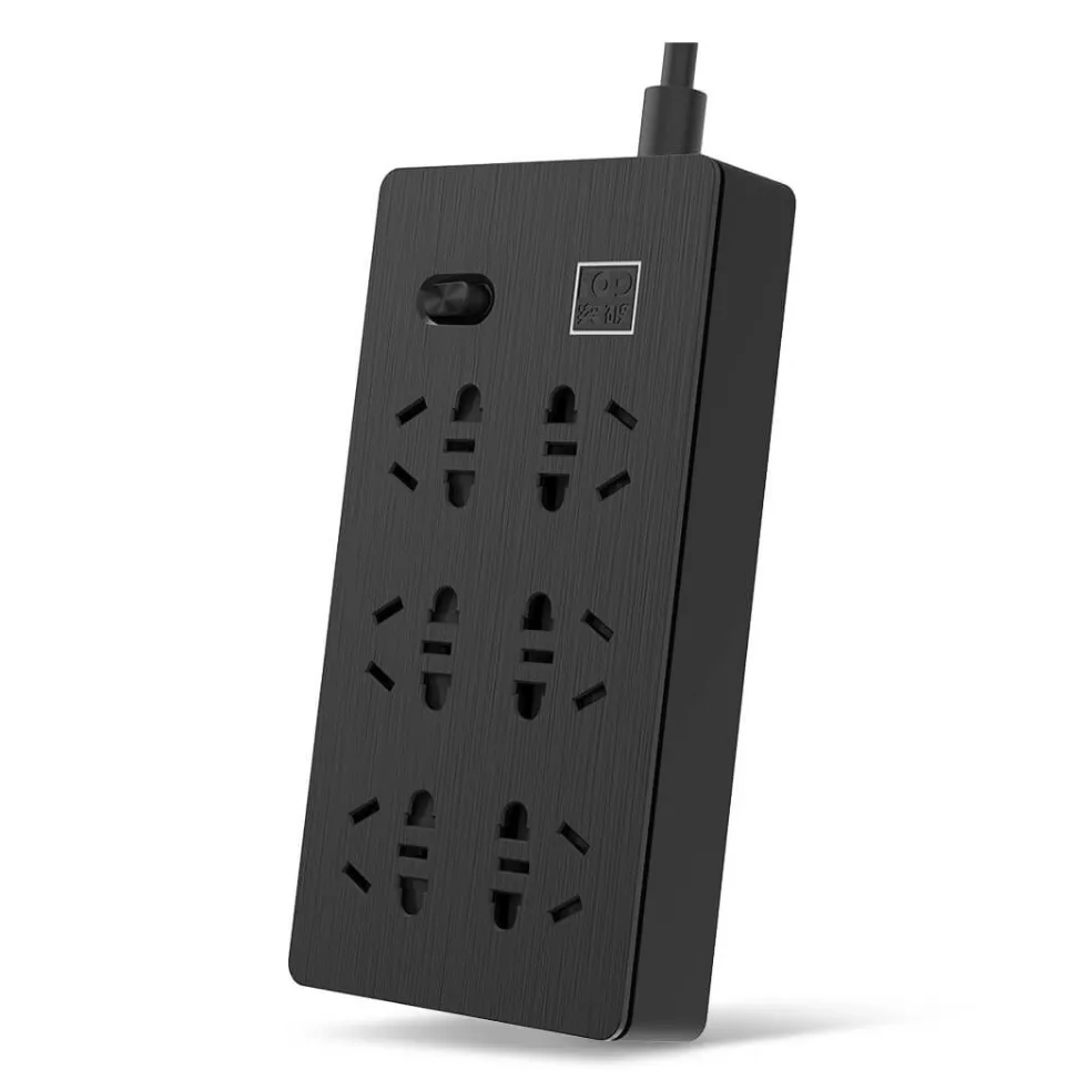 6 Ports power strip Xiaomi TP 6 портов/2 порта разъем питания защита от перегрузки 750 Retardant пламя Домашний Электронный удлинитель Черный - Цвет: 6 Ports power strip
