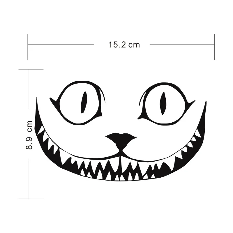 Cunymagos Cat Growl Smile Face Halloween Horror Vinyl Car Sticker Window Decoration Decal Styling Stickers 15.2*8.9CM | Автомобили и