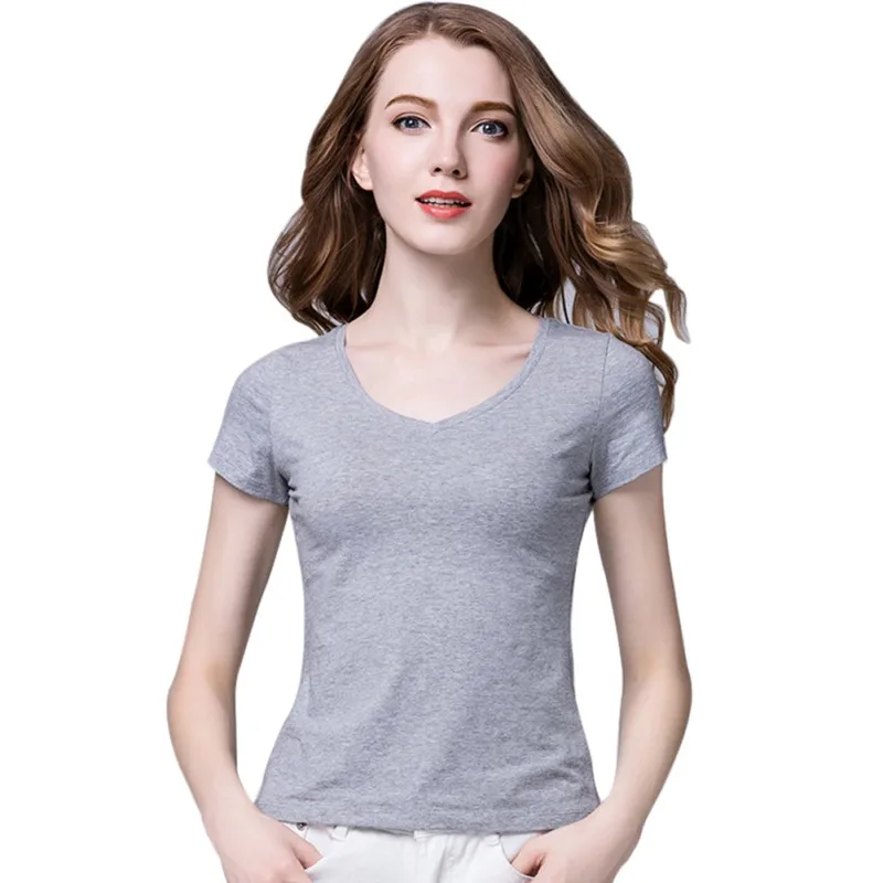 Женская футболка с коротким рукавом летняя простая хлопковая Футболка