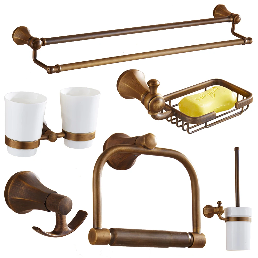 

Antique Stainless Steel Bronze Bathroom Accessories Brushed Bathroom Hardware sets Wall Mounted Bathroom Products dfg0