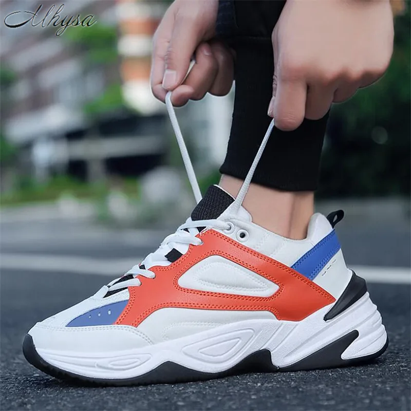 Mhysa 2018 Spring and Autumn New Men shoes fashion round Lace-up leather light breathable men casual sneakers S1076 | Обувь