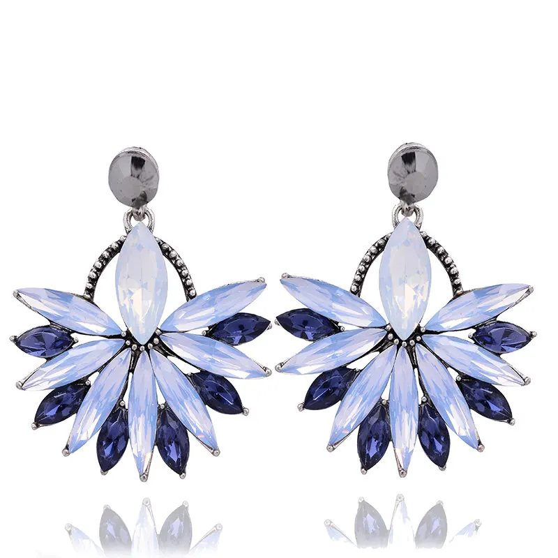 Женские серьги гвоздики с кристаллами ювелирные изделия австрийскими 2018|crystal stud