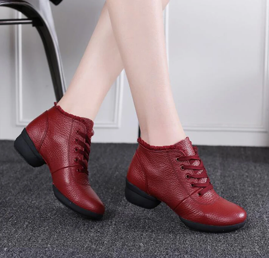 Professional Lace Leather Modern Increase 4CM High Shoes Women Wear Bottom Breathable Plus Velvet | Обувь