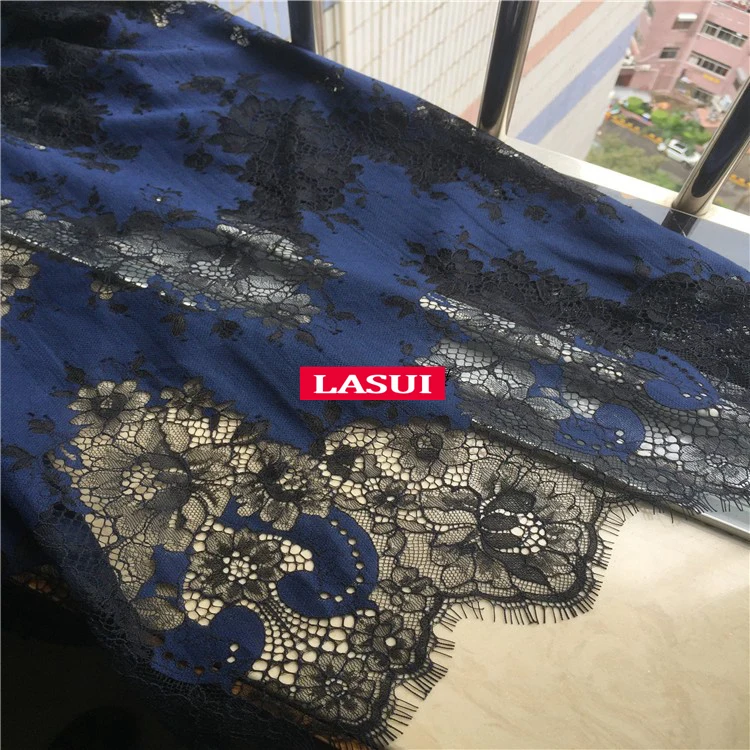 LASUI 1,5 м = 1 шт Высокое качество 23 Цвета двухцветная красивая кружевная ткань с ресницами DIY платье рубашка ткань мягкая приятная для кожи C0157