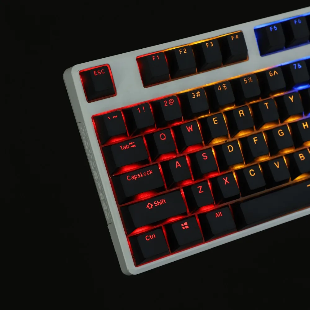 Черный, белый, вишневый профиль, PBT Double Shot 104 108, топ, принт, блестящий, прозрачный, с подсветкой, клавиша для MX, механическая клавиатура